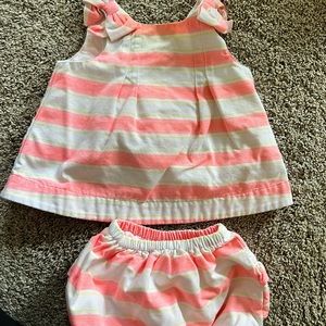 Coral Striped Shift Dress Janie and Jack 3-6M